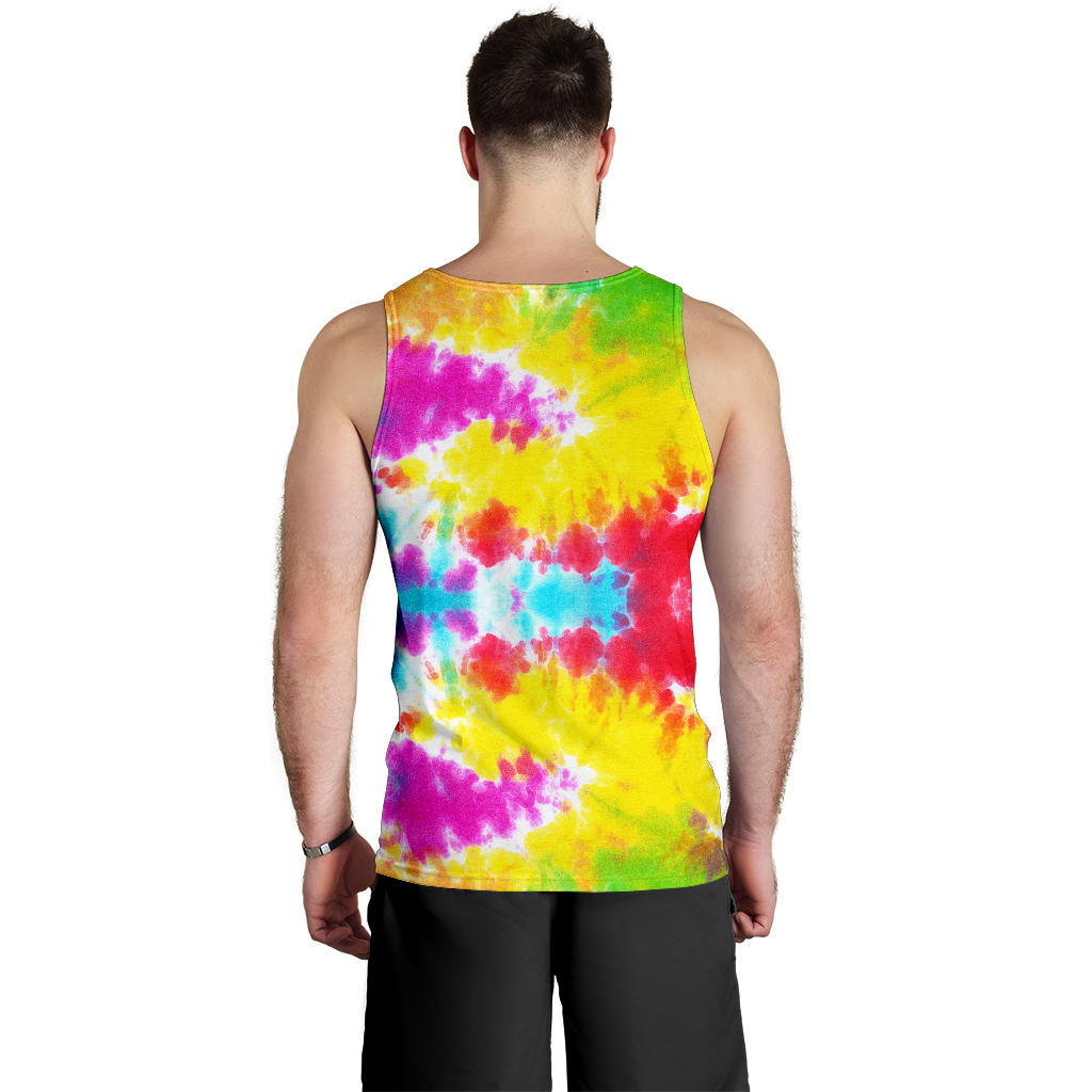 Tie Dye Rainbow Themed Print Men Tank Top