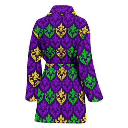 Mardi Gras Pattern Print Design 02 Women Bathrobe