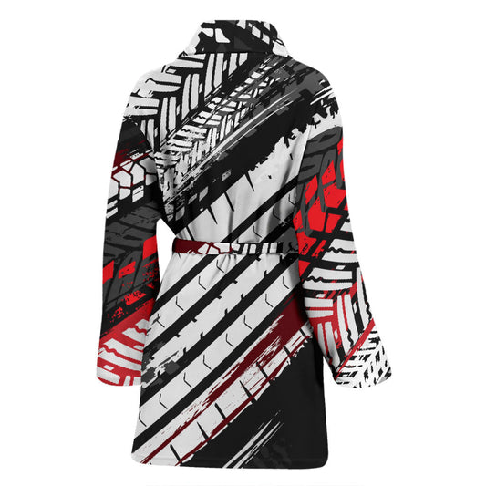Racing Pattern Print Design A03 Women Bathrobe
