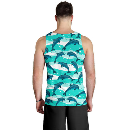 Dolphin Design Print Pattern Men Tank Top