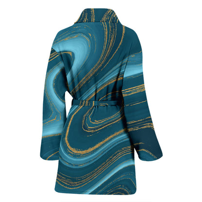 Liquid Pattern Print Design 04 Women Bathrobe