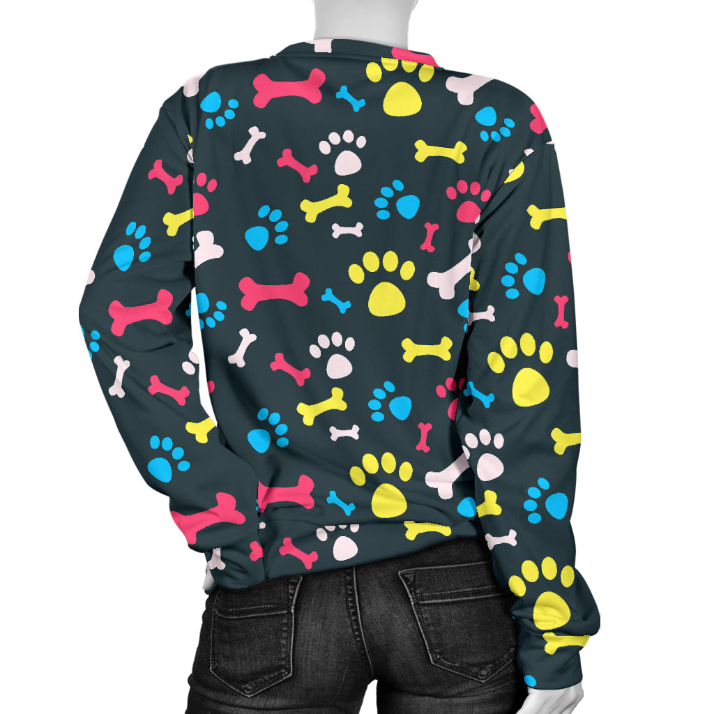 Paw Design Print Women Long Sleeve Sweatshirt
