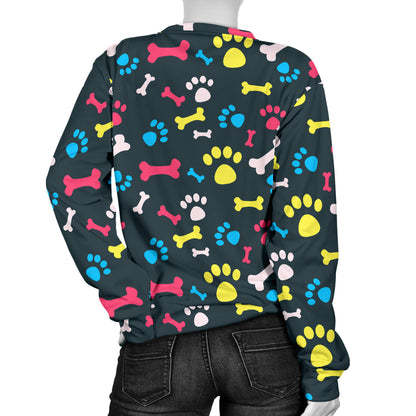 Paw Design Print Women Long Sleeve Sweatshirt
