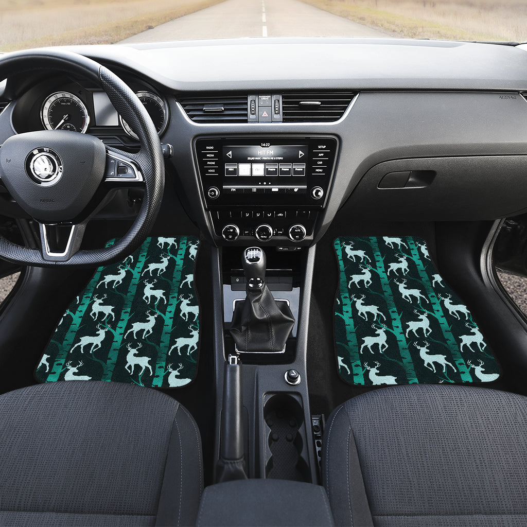 Deer Jungle Print Pattern Car Floor Mats Front Back