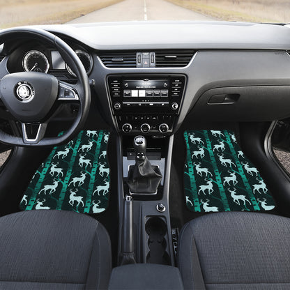 Deer Jungle Print Pattern Car Floor Mats Front Back