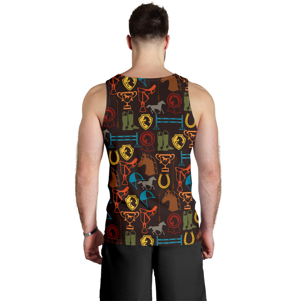 Equestrian Equipment Horse Colorful Men Tank Top