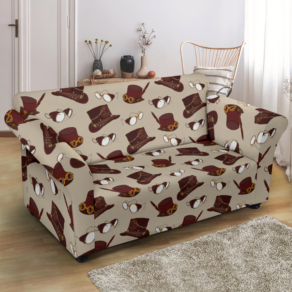 Steampunk Hat Print Design LKS301 Loveseat Couch Slipcover