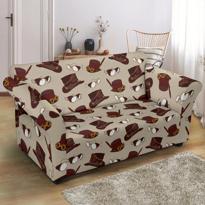 Steampunk Hat Print Design LKS301 Loveseat Couch Slipcover