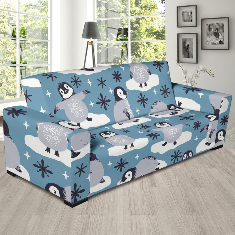 Penguin Pattern Print Design A05 Sofa Slipcover