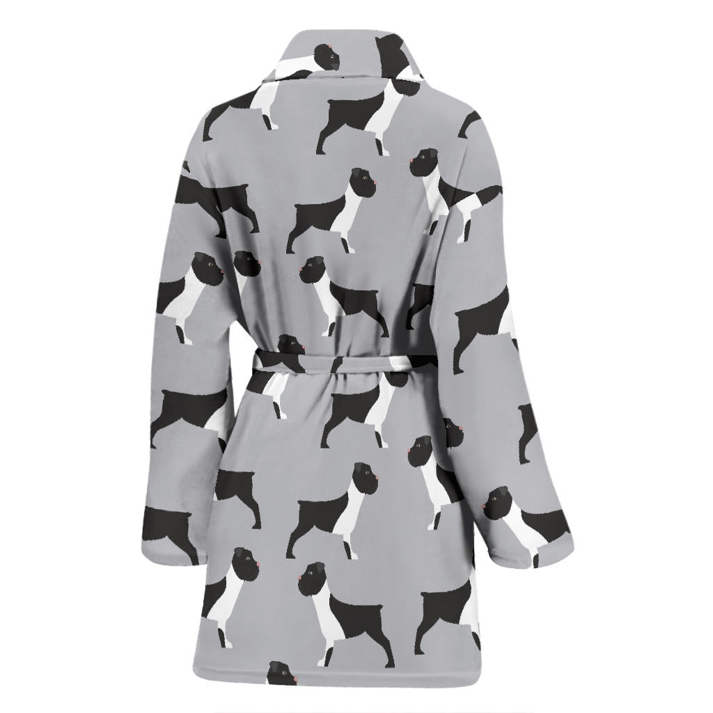Boxers Pattern Print Design 01 Women Bathrobe