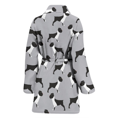 Boxers Pattern Print Design 01 Women Bathrobe
