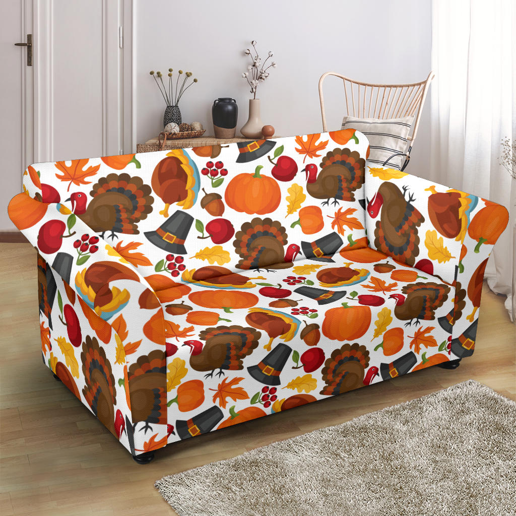 Thanksgiving Print Design LKS304 Loveseat Couch Slipcover