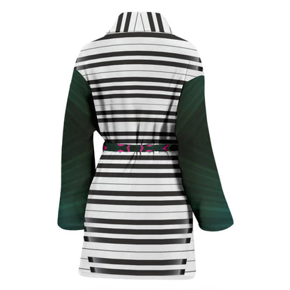 Piano Pattern Print Design 01 Women Bathrobe