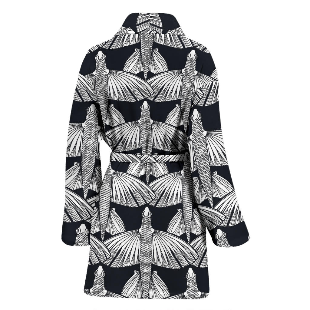Flying Fish Pattern Print Design 03 Women Bathrobe