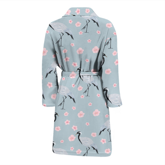 Sakura Bird Print Design LKS304 Men Bathrobe