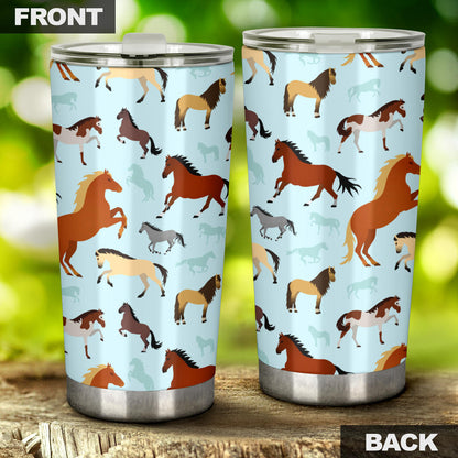 Horse Cute Themed Pattern Print Tumbler