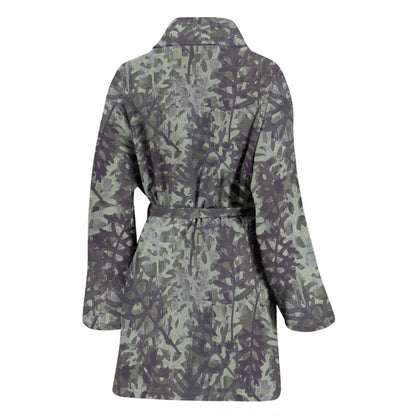 Camouflage Fern Pattern Print Design 05 Women Bathrobe