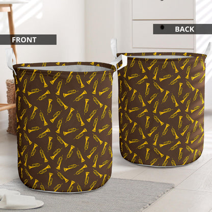 Trumpet Pattern Design Print Laundry Basket