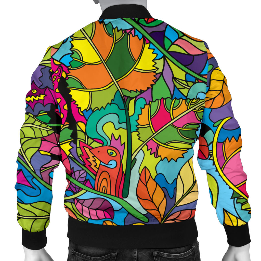 Psychedelic Trippy Flower Print Men Bomber Jacket