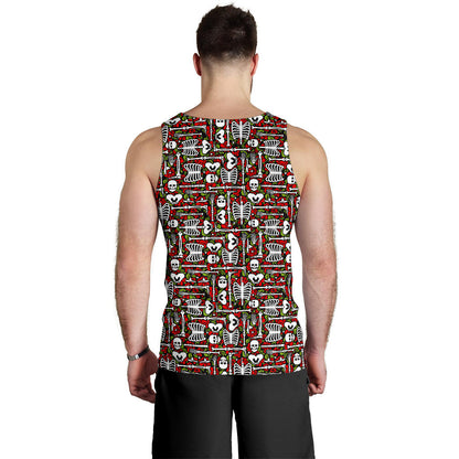 Skeleton Pattern Print Men Tank Top