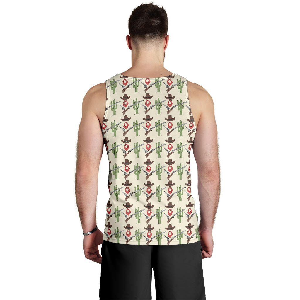 Western Cowboy Print Men Tank Top