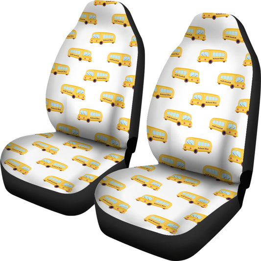 School Bus Print Design LKS306 Car Seat Covers