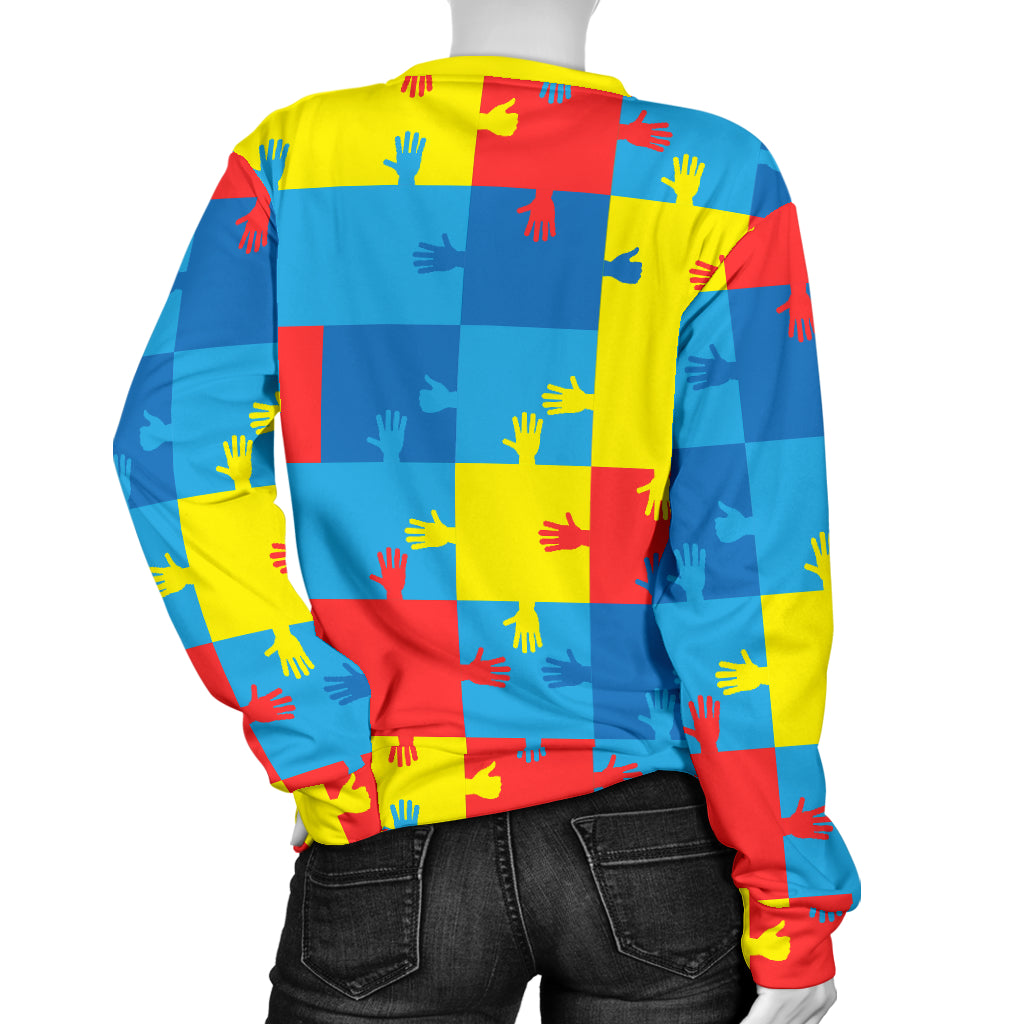 Autism Awareness Design Themed Print Women Long Sleeve Sweatshirt