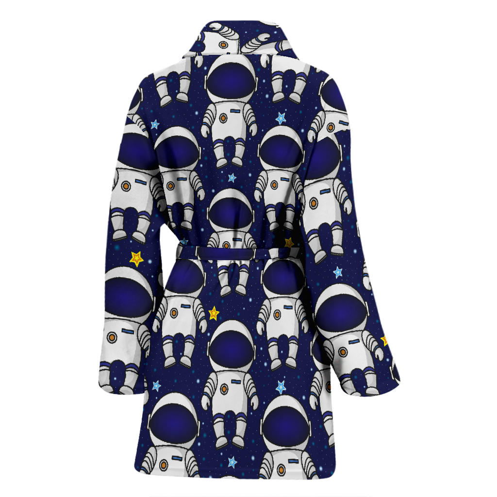 Astronaut Pattern Print Design 01 Women Bathrobe
