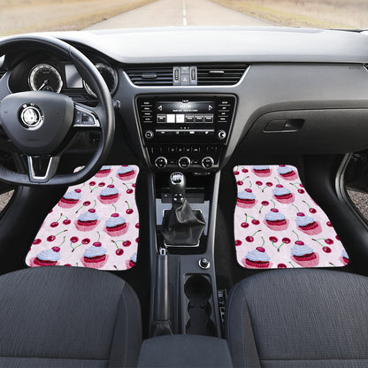 Cherry Cupcake Pink Pattern Car Floor Mats Front Back
