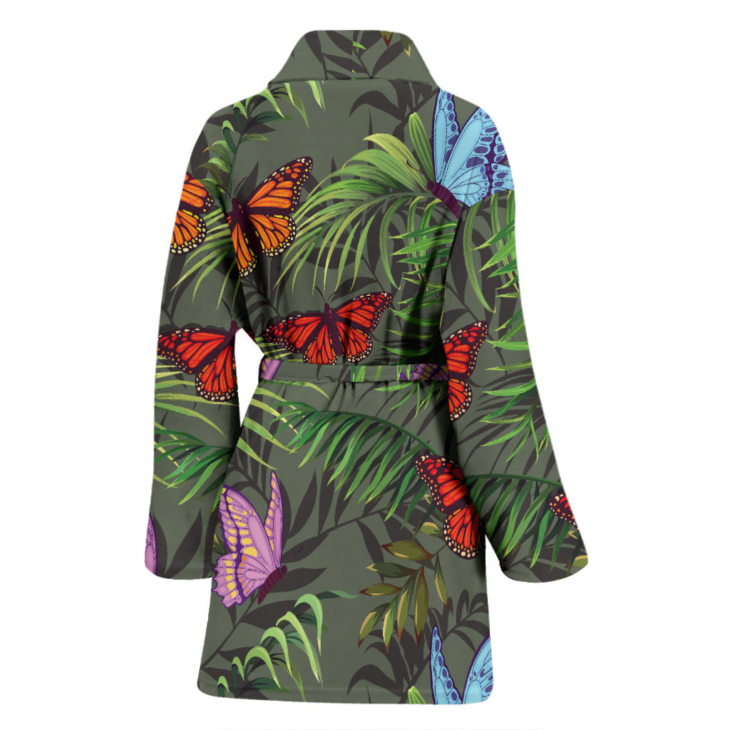 Monarch Butterfly Pattern Print Design 04 Women Bathrobe
