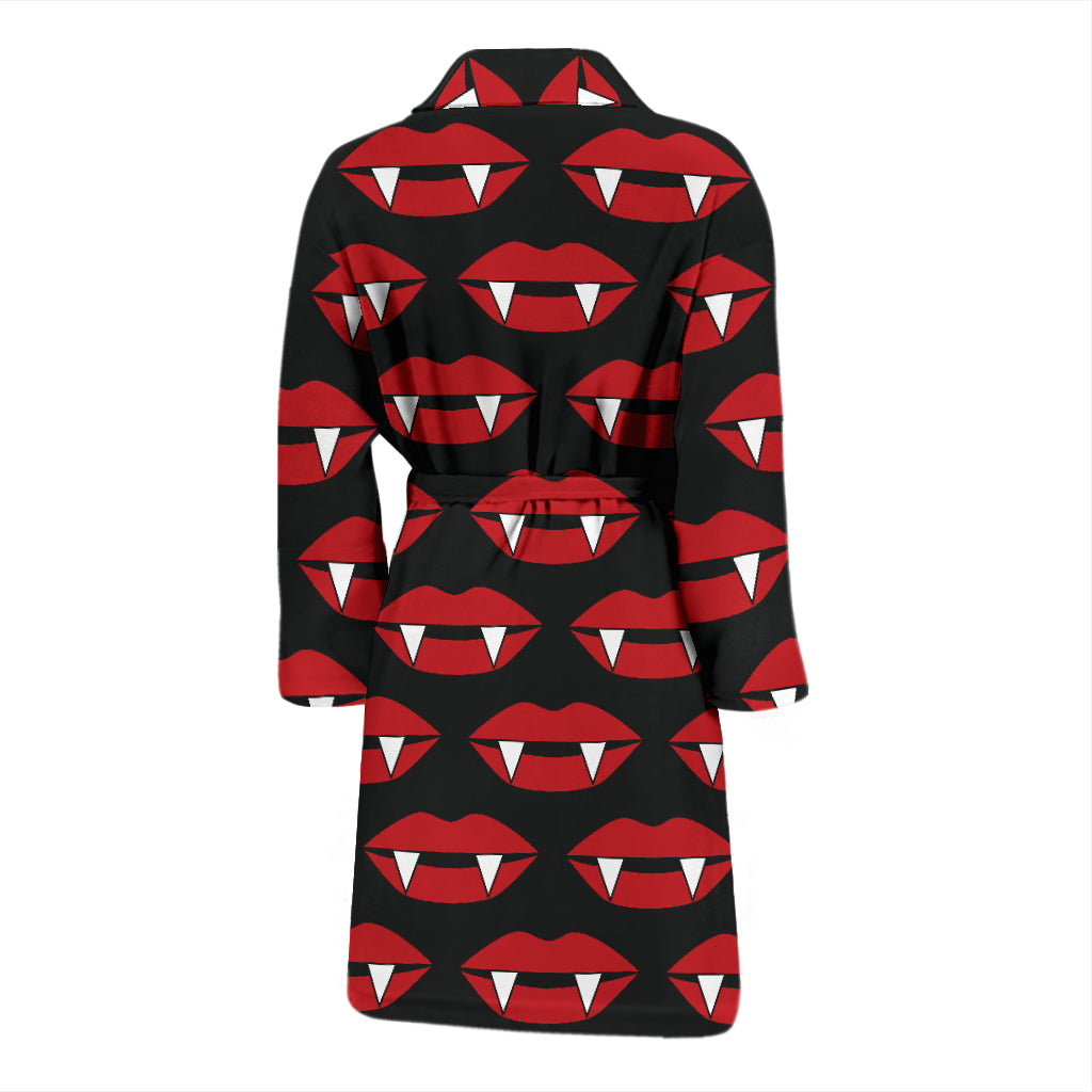 Vampire Lips Print Design LKS302 Men Bathrobe