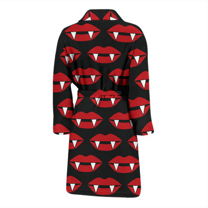 Vampire Lips Print Design LKS302 Men Bathrobe