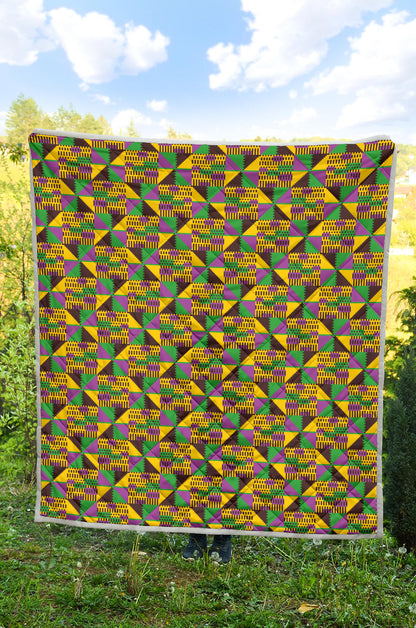 Kente Triangle Design African Print Quilt Bedspread