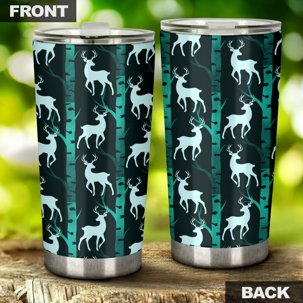 Deer Jungle Print Pattern Tumbler