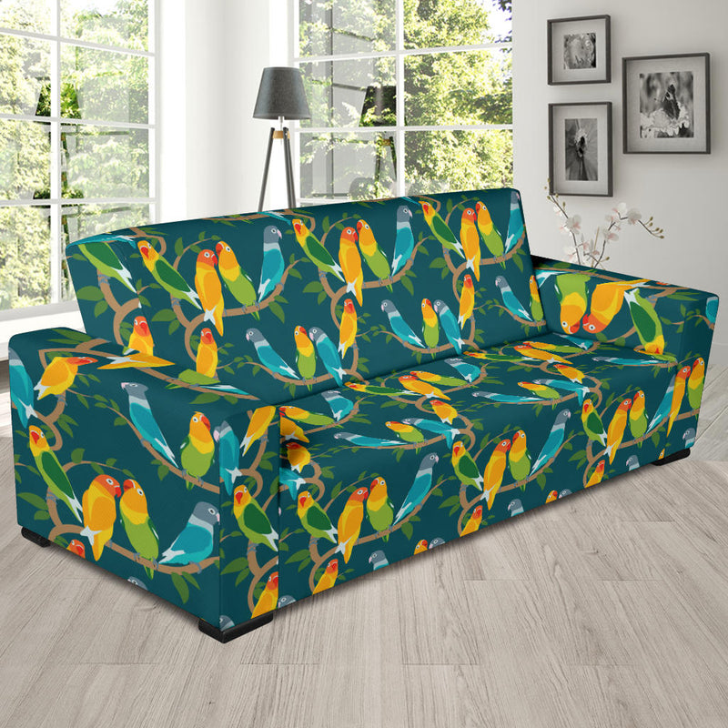 Lovebird Pattern Print Design 02 Sofa Slipcover