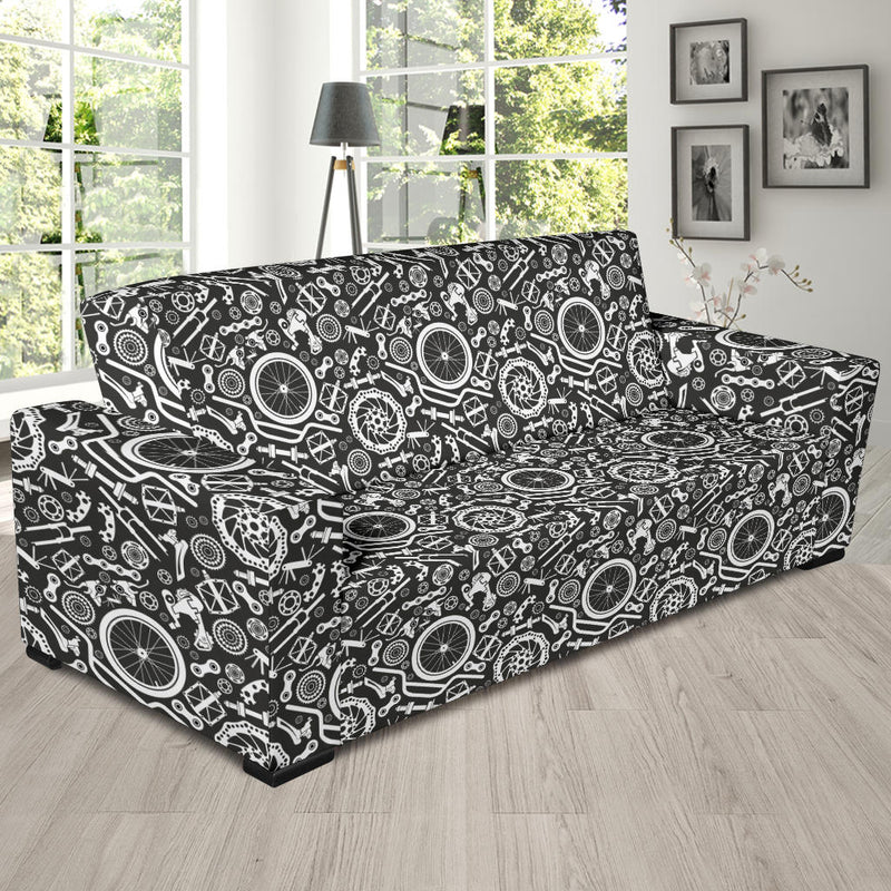 Bicycle Tools Pattern Print Design 02 Sofa Slipcover