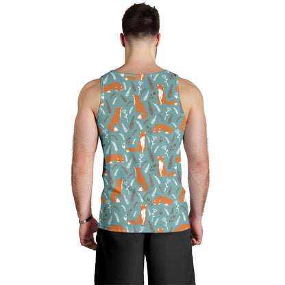 Fox Forest Print Pattern Men Tank Top