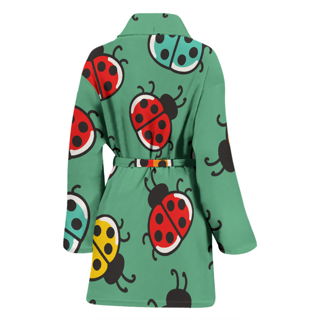 Ladybug Pattern Print Design 02 Women Bathrobe