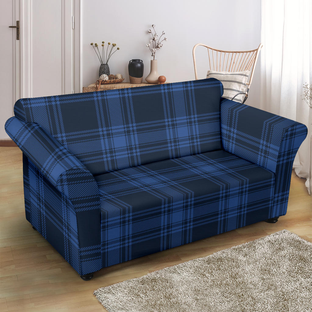 Tartan Blue Print Design LKS304 Loveseat Couch Slipcover
