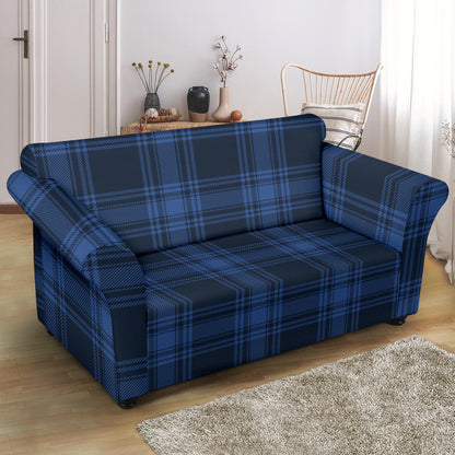Tartan Blue Print Design LKS304 Loveseat Couch Slipcover