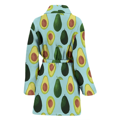Avocado Pattern Print Design 04 Women Bathrobe