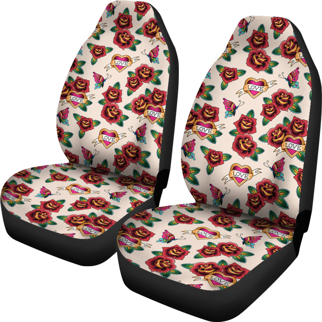 Tattoo Rose Print Design LKS302 Car Seat Covers