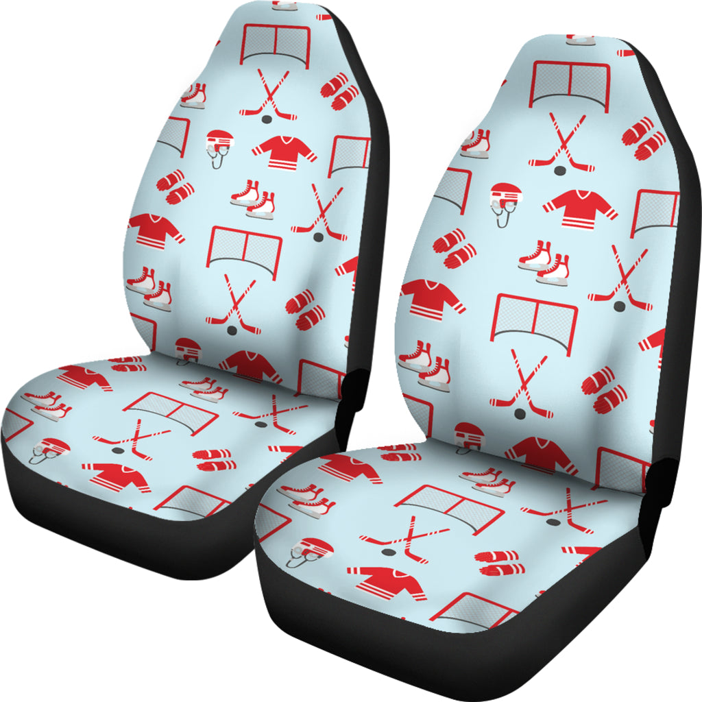 Hockey Red Equipment Print Design LKS305 Car Seat Covers