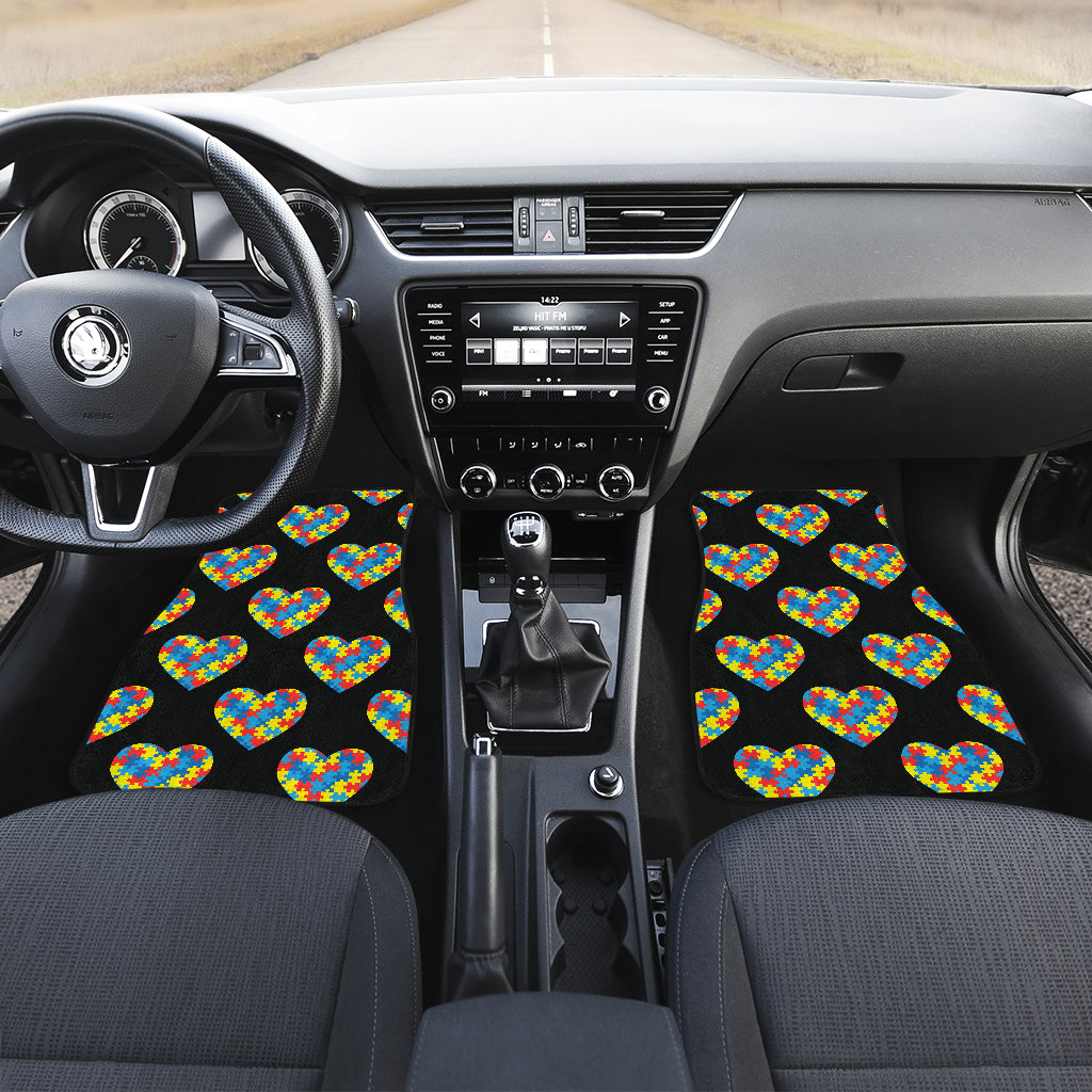 Autism Awareness Heart Design Print Car Floor Mats Front Back