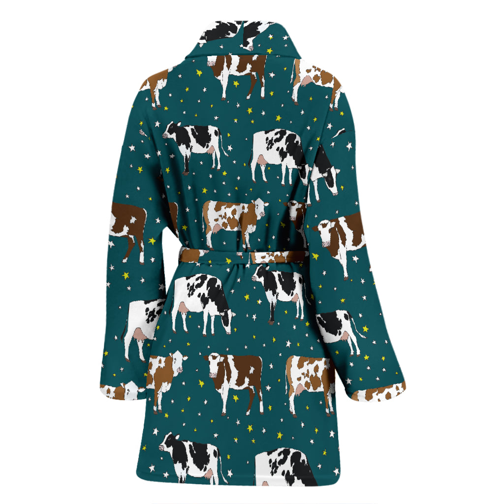Cattle Print Design LKS404 Women Bathrobe