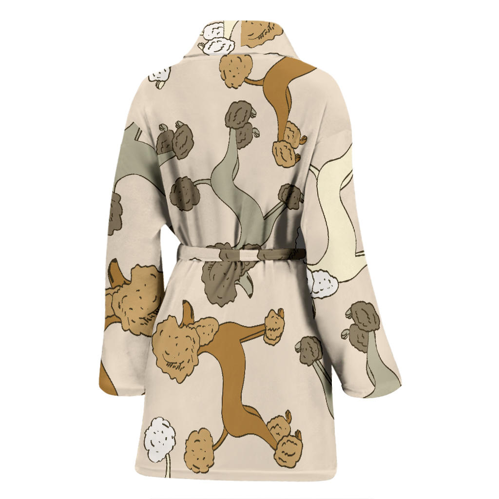 Poodle Pattern Print Design A01 Women Bathrobe