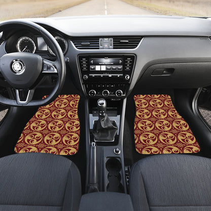 Yin Yang Style Pattern Design Print Car Floor Mats Front Back
