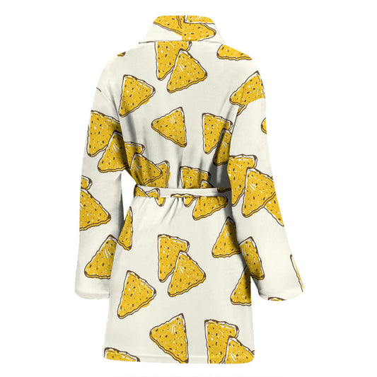 Nachos Pattern Print Design A01 Women Bathrobe