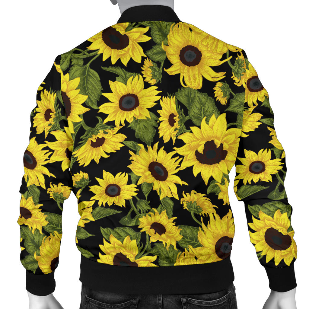 Sunflower Fresh Bright Color Print Men Bomber Jacket