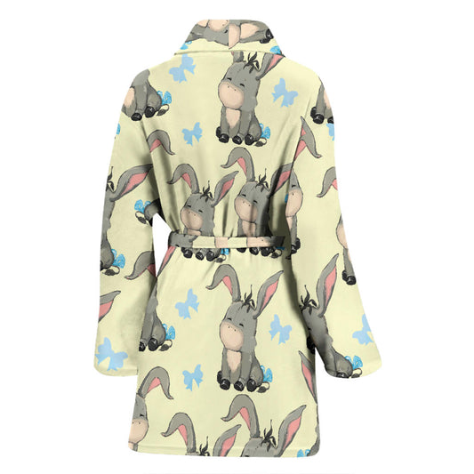 Donkey Baby Pattern Print Design 02 Women Bathrobe